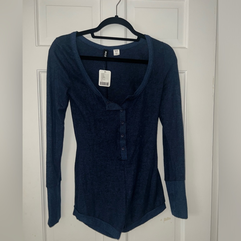 New with tags navy blue pajama romper